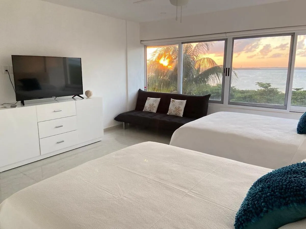 Beach Front And Lagoon View Condo In Cancun Apartment